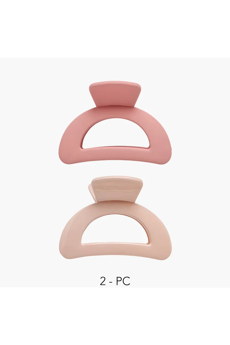 LIFESTYLE Pack of 2 Curved Shape Hair Clamps with Matte Finish
